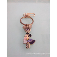 Llavero de esmalte de Mickey Mouse con chapado en oro (GZHY-KC-023)